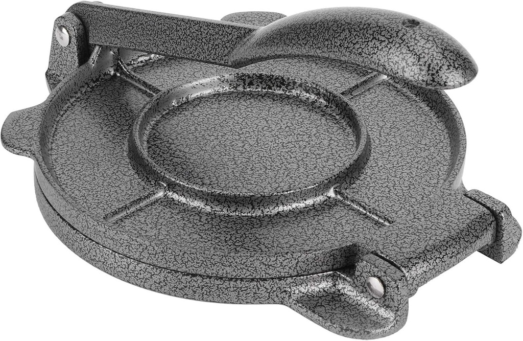 6.5 Inch Cast Iron Tortilla Press, Heavy Duty Tortillera Pataconera,Flour Tortilla Press with Foldable Handle,Tortilla and Roti Maker, Dough Press,Taco Press, Black Gray
