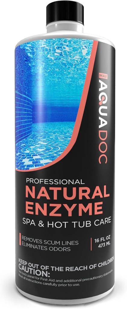 Spa Enzyme for Hot Tubs, Spa Enzyme Water Treatment to Clarify Hot Tub Water. Natural Enzyme Hot Tub Cleaner, Spa Enzyme Cleaner & Natural Hot Tub Chemicals to Make your Spa Perfect - 16oz MAV AquaDoc