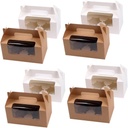 10set Assorted Color Cupcake Boxes with Two Compartments and Clear Window for Muffins Desserts and Party Favors for Weddings Birthdays and Showers