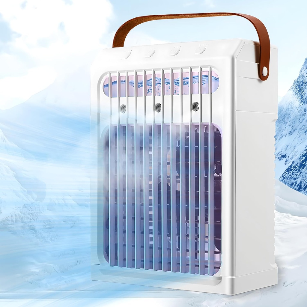 Portable Air Conditioners,1000ML Portable AC Unit,Personal Small Air Conditioner,3 Speed Quiet Evaporative Air Cooler,2/4/6H Timer OFF,7Color Night Light,for Bedroom,Room,Office,Desk,Tent,Indoor.White