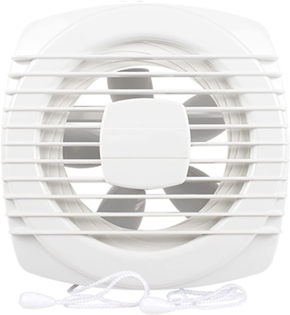 Ventilation Fan Home Drawstring Exhaust Fan 6" 8" Bathroom Window Type Ventilation Fan Double Drawstring Mute Blinds Exhaust Fan, White, 24W, 153CFM Ventilating Fan,8 inch,8 inch
