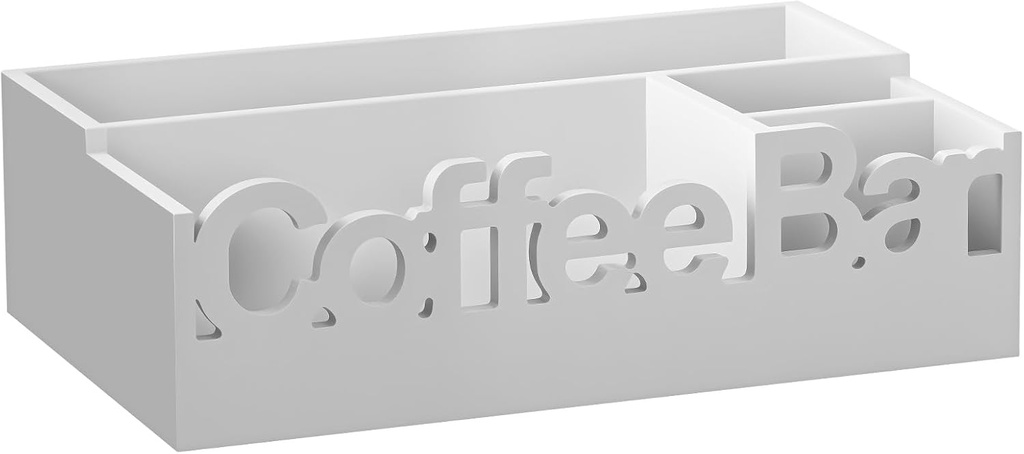 Coffee Bar Organizer Solid Multipurpose Coffee Pods Holder Easy to Use Condiment Storage Organizer Basket for Home Use(white)