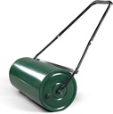 24in Heavy Duty Steel Lawn Roller, 13 Gallons Water and Sand Filled Garden Drum Roller with U Shaped Handle Tow beind Sod Roller for Planting, Seeding(Green)