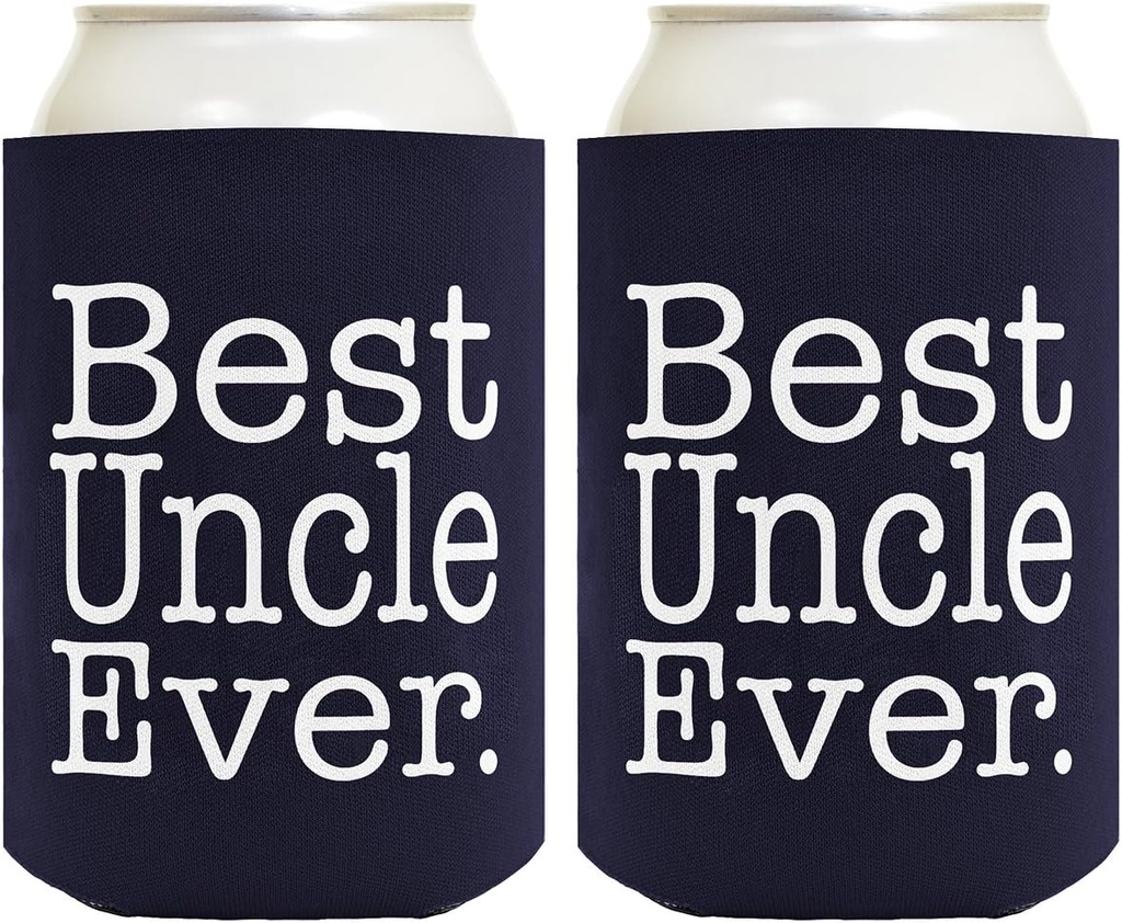 Funny Can Coolie Best Uncle Ever Gift 2 Pack Can Coolies Drink Coolers Navy
