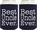 Funny Can Coolie Best Uncle Ever Gift 2 Pack Can Coolies Drink Coolers Navy