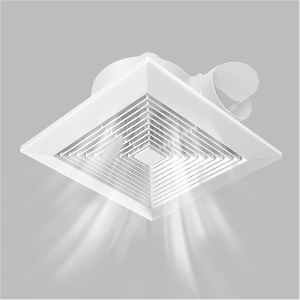 Ventilation Fans Silent Ventilator Fan for Bathroom Ceiling Type Duct Exhaust Fan Volute Spiral Duct White Square Classic Louver Exhaust Fan Exhaust Fan (Small)