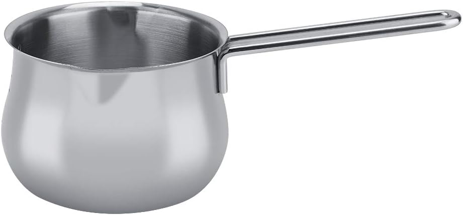 Stainless Steel Milk Pot Butter Chocolate Cheese Warming Pot with Dual Pour Spout, Small Saucepan, Kitchen Cooking Baking Pot