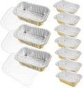 10 Pack Aluminum Foil Lunch Boxes with Lids for Takeout Dinner Bbq Camping