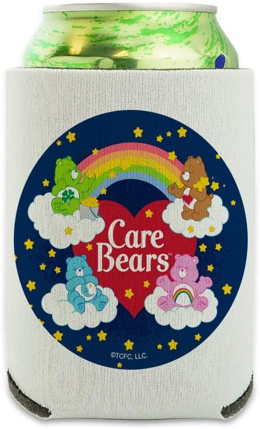 Care Bears Classic Logo Group Can Cooler - Drink Sleeve Hugger Collapsible Insulator - Beverage Insulated Holder