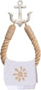 Nautical Anchor Toilet Paper Holder Rustic Industrial Wall-Mounted Towel Ring with Metal Hook for Bathroom Decor (White)