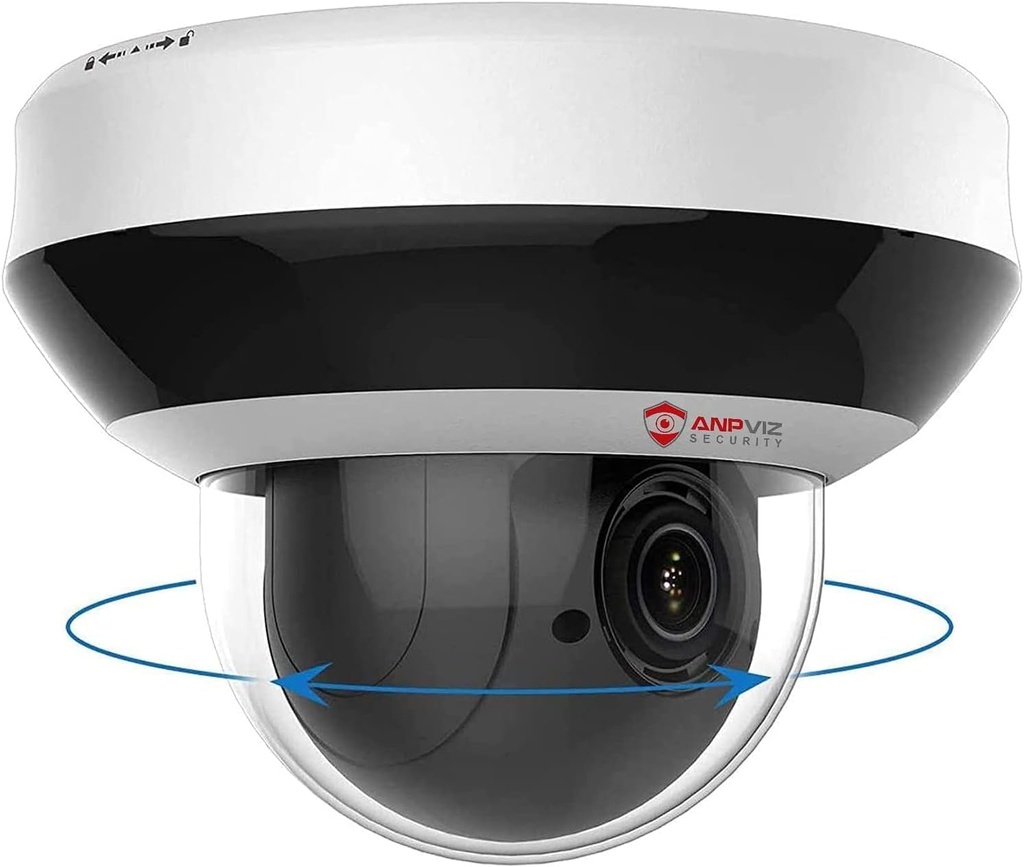 Anpviz 4MP PoE PTZ IP Camera with 4X Optical Zoom, 2560x1440@30fps, H.265+ Dome Security Camera, Perimeter Protection, Built-in Audio, Alarm, 330° Pan 90° Tilt, Card Slot, Guarding Vision(H Series)