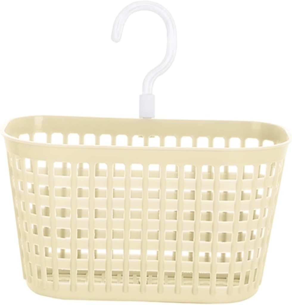 LIFKOME 10pcs Hanging Wall Storage Basket Set Beige Plastic Organizers for Kitchen Bathroom and Multi-Purpose Use Sturdy Sundries Holder Easy Installation