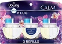 Febreze Plug In Air Freshener, Odor-Fighting Scented Oil Refill, Downy Calm Scent, 3 Refills
