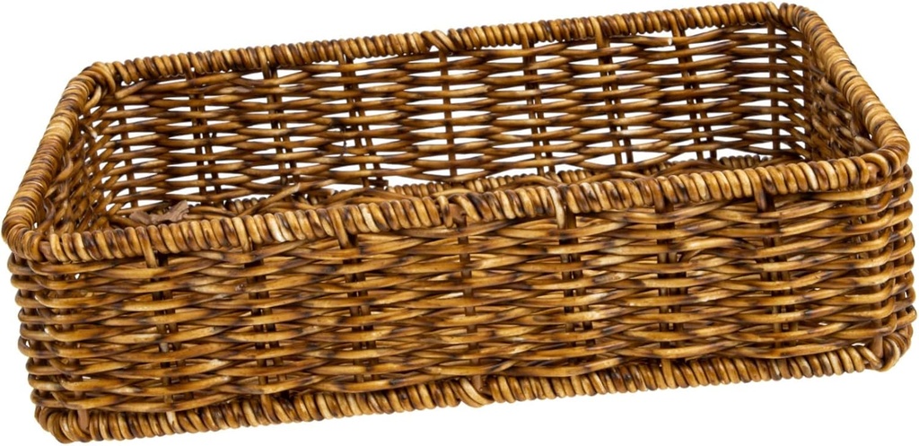 PRETYZOOM Woven Cutlery Organizer Multi-functional Storage Basket for Home Use for Kitchen Dining Table Deep for Fruits Snacks and Utensils