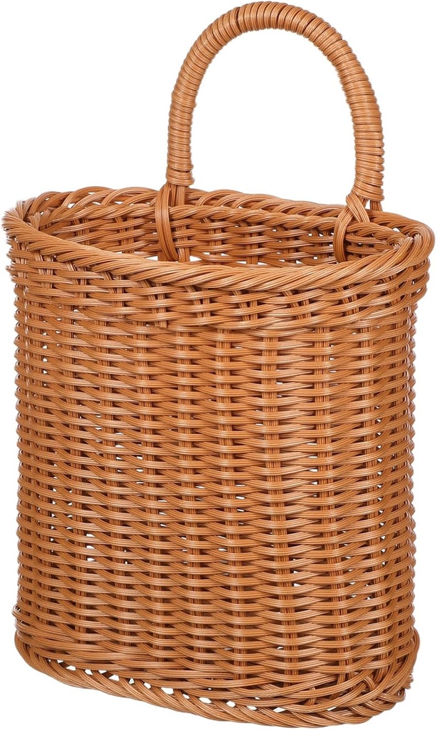 1Pc Plastic Woven Storage Basket – Wall Hanging Organizer for Kitchen, Bathroom, Pantry – Multifunctional Container for Wall, Door, Balcony, Front House, Garden, Kitchen