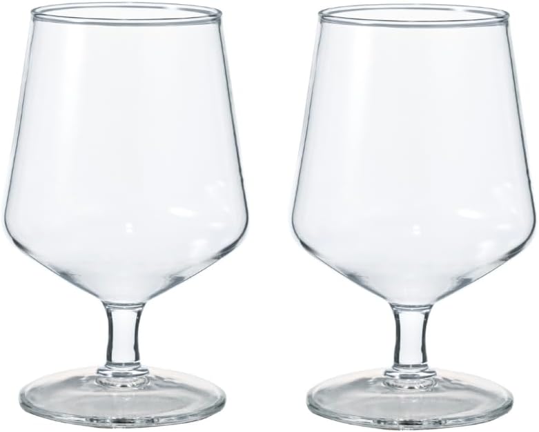 HARIO Glass HBG-3524 Heat Resistant Beer Goblet, Set of 2, 12.2 fl oz (360 ml) Heat-resistant Glass, Microwave and Dishwasher Safe, Made in Japan