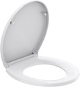 R&T Toilet Seat Round B1099, Heavy-Duty up to 440 lbs, Slow Close, Non Slip and Easy to Keep Clean, Easy to Install, White Premium PP Material