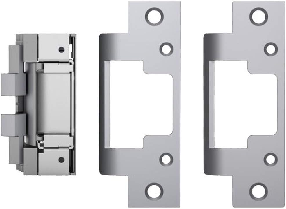 HES 8000C Complete Pac for Latchbolt Locks, Includes The 801 & 801A faceplates, Satin Stainless Steel (630), Dual Voltage (12/24 VDC/VAC) (1)