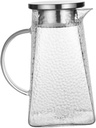 Beverage Pitcher with Hammer Pattern Design Elegant Glass Water Jug for Home Office and Hotel Leak Cold Water Kettle for Iced Tea Milk and More