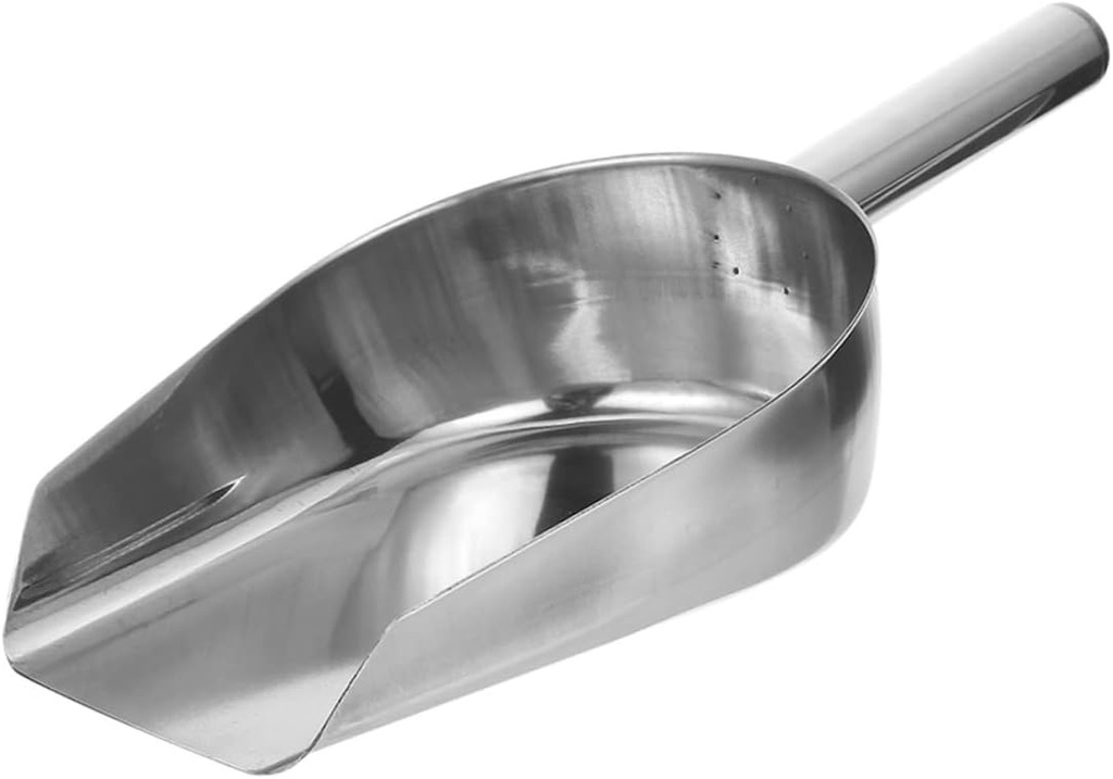 Stainless Steel Food Shovel Heavy Duty Ice Scoop for Ice Cubes Candy Nuts Grains Multi Purpose Utility Shovel for Kitchen Bar Parties Weddings Buffets