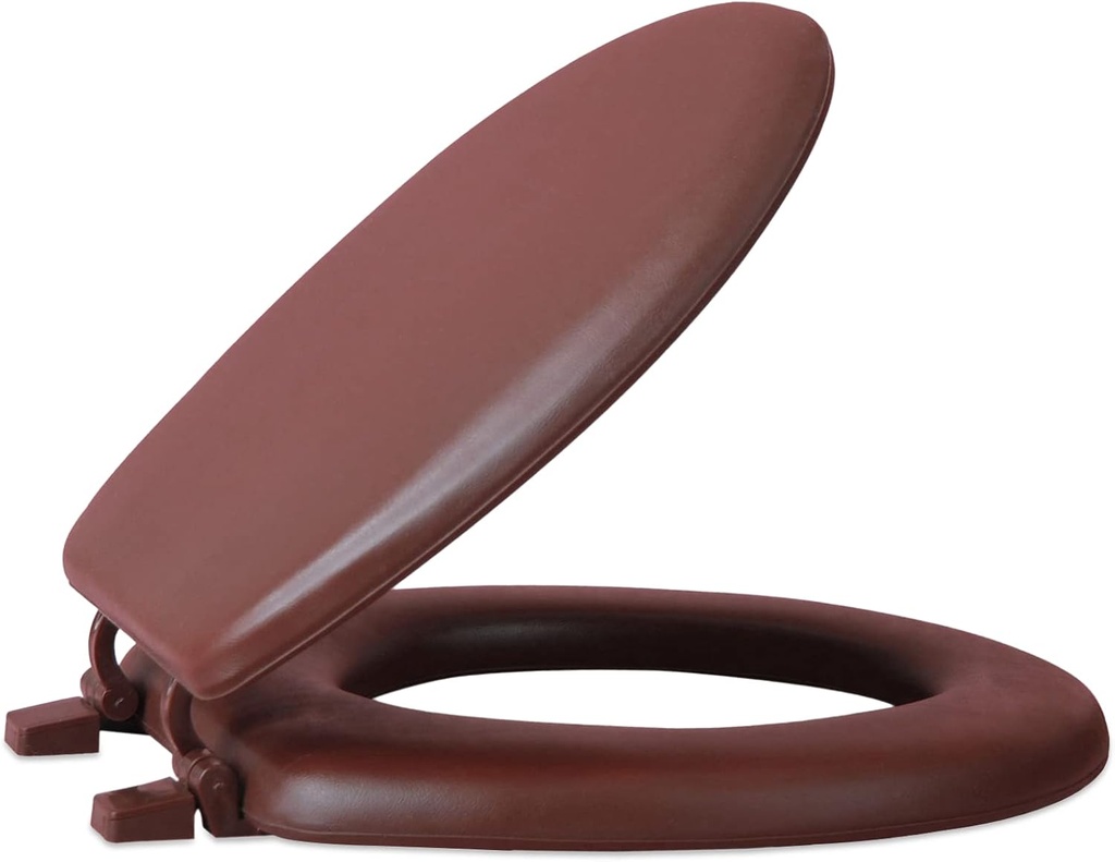 Soft Standard Vinyl Toilet Seat, Chocolate - 17 Inch Soft Vinyl Cover with Comfort Foam Cushioning - Fits All Standard Size Fixtures - Easy to Install Fantasia by Achim Home Decor
