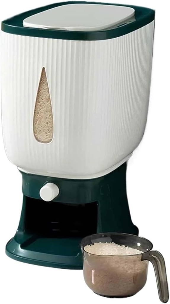 Push-type Dry Food Dispenser, Sealed Grain Storage, Food Grade Suitable For Kitchen Storage(Green)