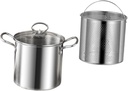1set Stainless Steel Fryer Pot Nonstick Pot Strainer Deep Frying Basket Handle Deep Fryer Basket Small for Kitchen