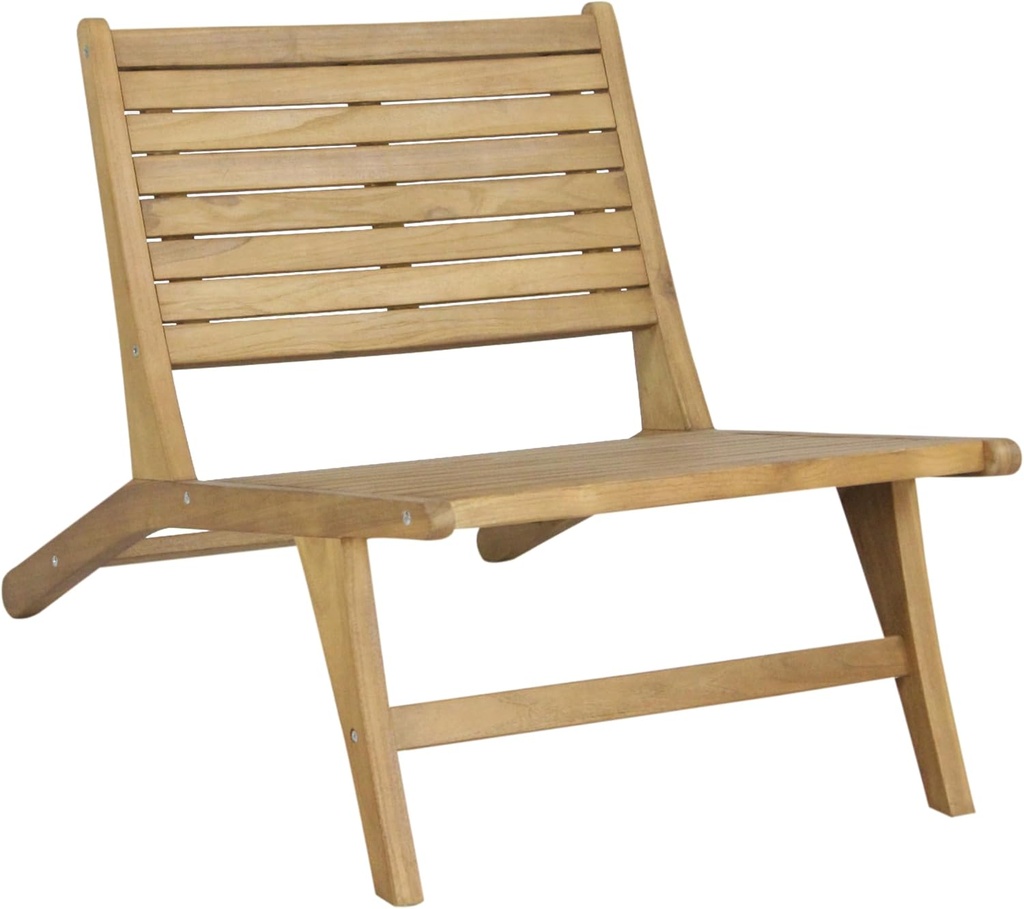 JONATHAN Y PAT2000A Leo Mid-Century Modern Wood Armless Outdoor Patio Chair Contemporary, Bohemian, Coastal, Transitional, Rustic, Natural