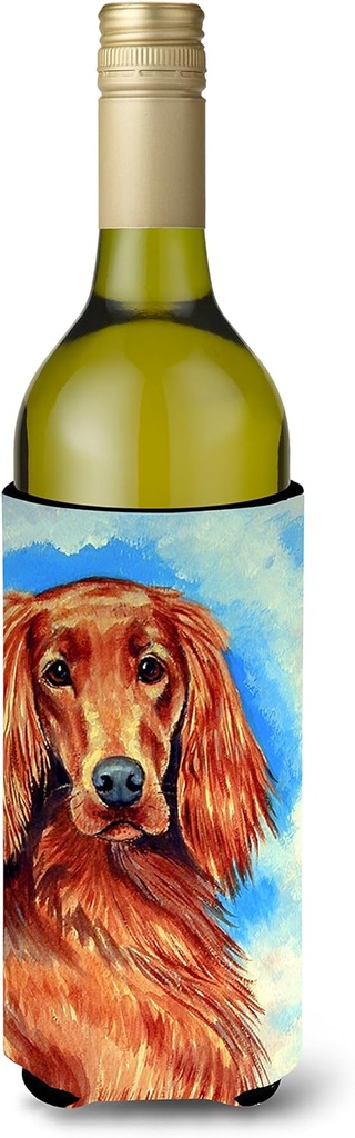 Caroline's Treasures 7029LITERK Irish Setter Wine Bottle Hugger Bottle Cooler Sleeve Hugger Machine Washable Collapsible Insulator Beverage Insulated Holder
