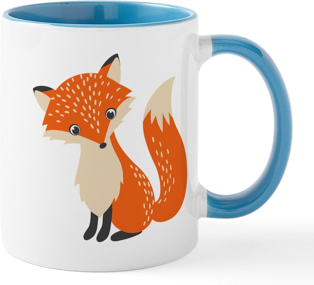 CafePress Cute Red Fox Cartoon Illustration Mugs 11 oz (325 ml) Ceramic Coffee Mug