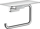 hansgrohe AddStoris Roll Holder with Shelf in Chrome 3-inch Accessories in Chrome, 41772000