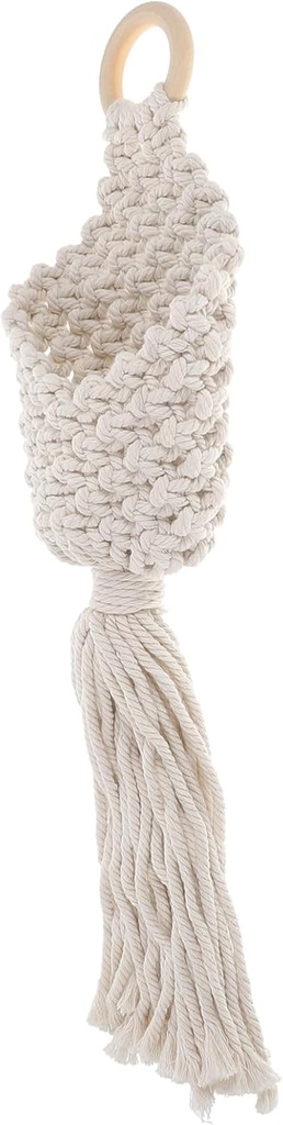 Handmade Woven Hanging Fruit Basket Water-drop Shaped Multi-function Vegetable Storage for Kitchen Boho Decor for Fruits Vegetables and Home Organization