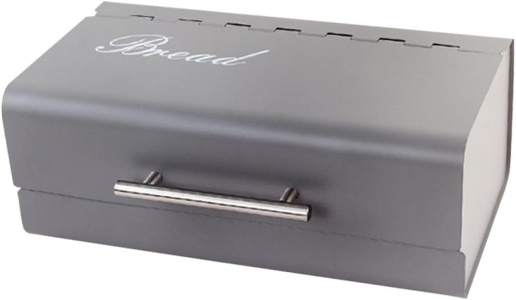 Healifty 1Pc Grey Bread Box Storage Container for Bread and Snacks Versatile Kitchen Organizer for Home Bakery Shop Stylish Bread Holder for Countertop Use