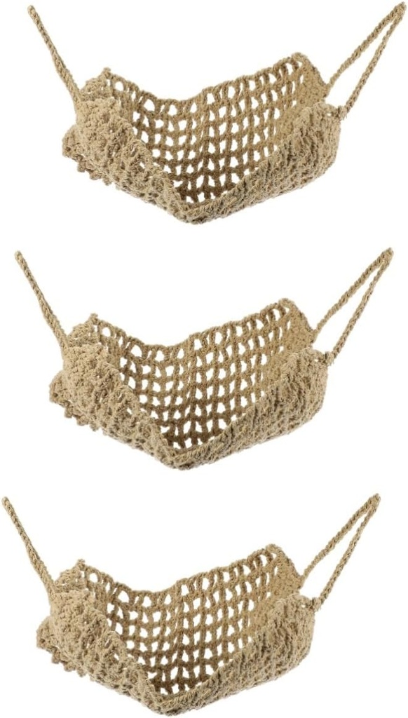 3pcs Hanging Fruit Basket Convenient Woven Fruit Hammock for Kitchen Living and Breathable Design for Freshness Easy Suspension