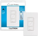 Lutron Caseta Original Smart Dimmer Switch With Wallplate (Lutron Smart Hub Required), for LED Lights, 150 Watt, Single-Pole/3-Way, No Neutral Required, PDW-6WCL-WH-A, White