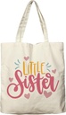 Dlzdn Little Sister Canvas Tote Bag For Women Aesthetic Cute Little Sister Tote Bag Shopping Grocery Bag Beach Bag Gifts for Women Teacher Bag Reusable Grocery Bag