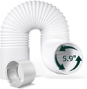 Portable Air Conditioner Hose with Coupler, 5.9"/59"Length Universal Anti-Clockwise AC Exhaust Vent Hose Extension