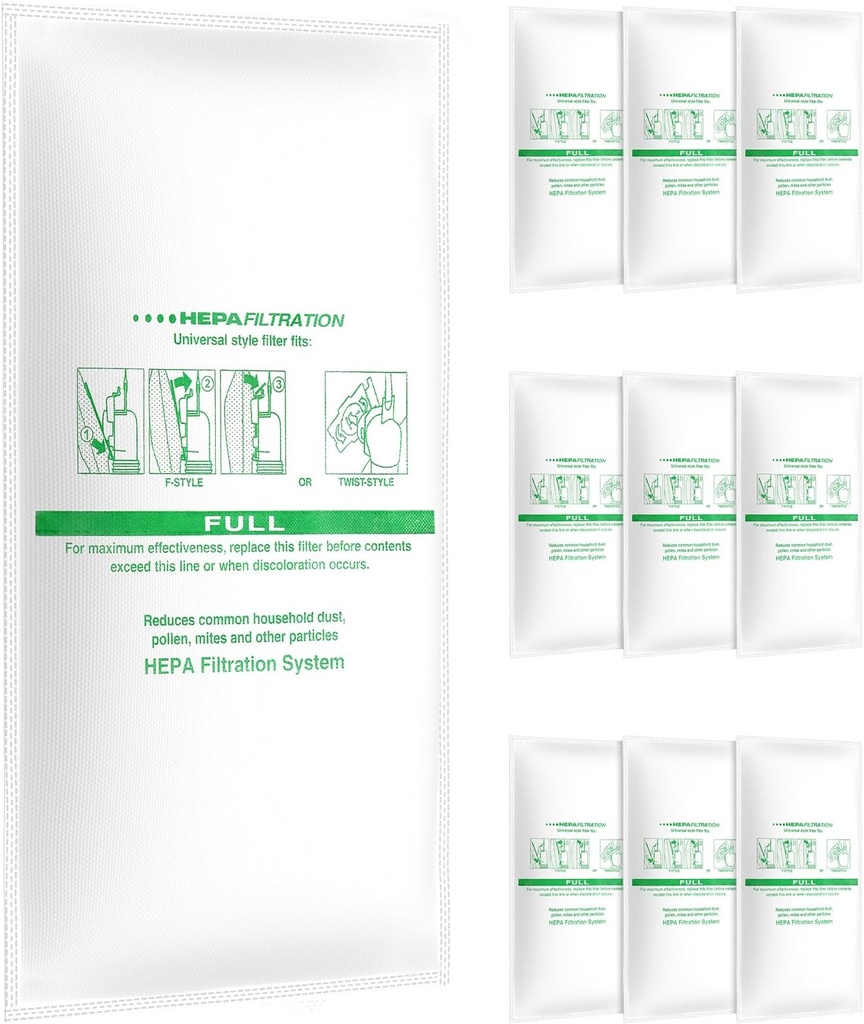 10 Pack 204814 HEPA Filter Plus Bags Compatible with Vacuums 205811 204811 204808 for Avalir Sentria Ultimate G Series, Replaces F-Style & Twist-Style