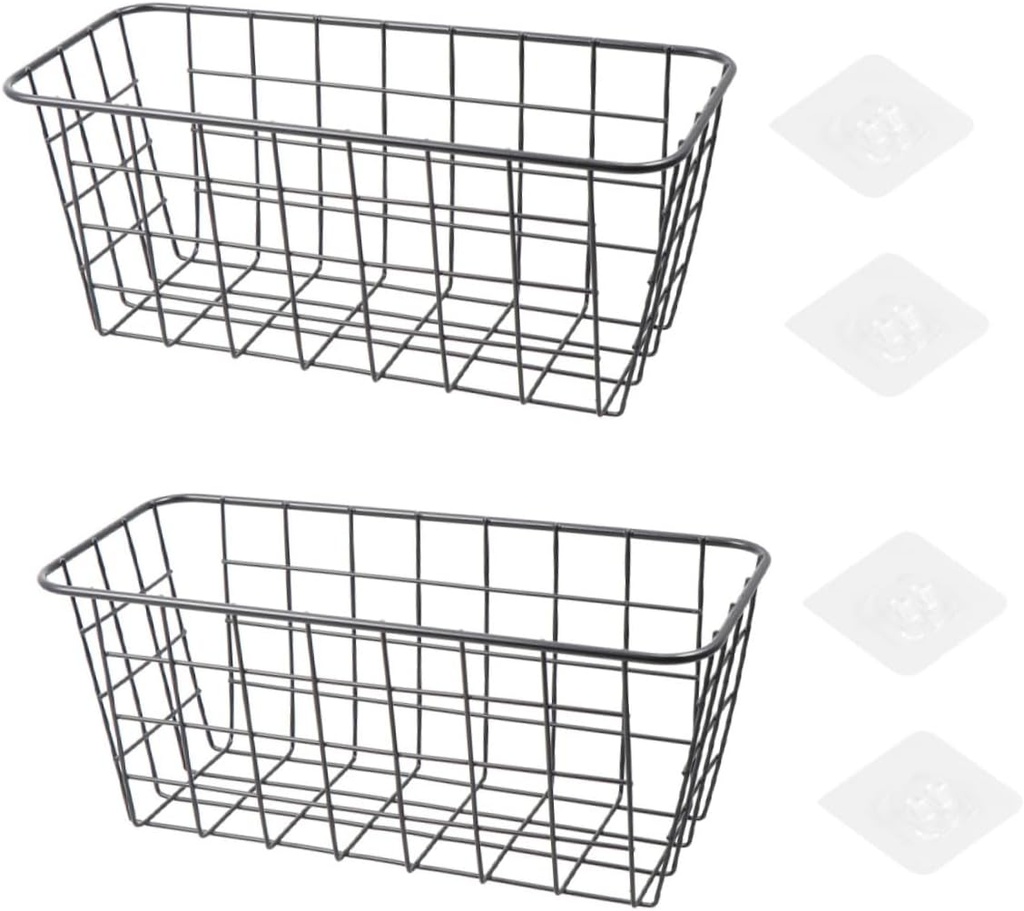 2pcs Iron Wall Shelves for Kitchen Hanging Storage Baskets Pantry Baskets Produce