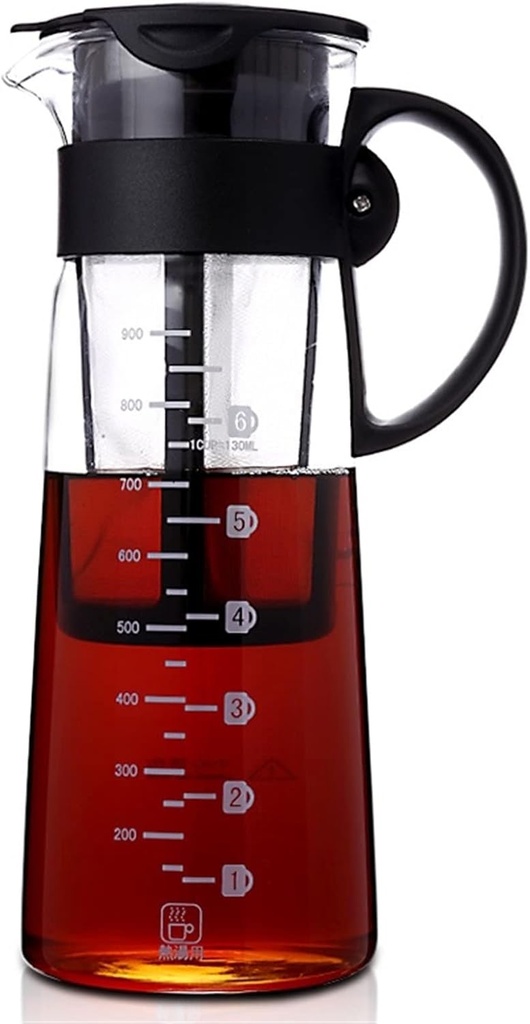 Cafetera Portable Hot/Cold Brewing Filter Coffee Pot Teapot Espresso Ice Cream Drip Glass Percolator Kitchen Accessories Bar Tools(900ml)