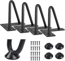 SMARTSTANDARD 4 Inch Heavy Duty Hairpin Furniture Legs, Metal Home DIY Projects for TV Stand, Sofa, Cabinet, etc with Rubber Floor Protectors Black 4PCS
