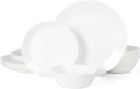 Martha Stewart Opalton 18 Piece Chip and Break Resistant Opal Glass Dinnerware Set