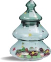Luvan Glass Candy Jar with Lid, Christmas Tree Large Container Covered Candy Bowl, Candy Dish for Home Kitchen Office Desk Christmas Gift