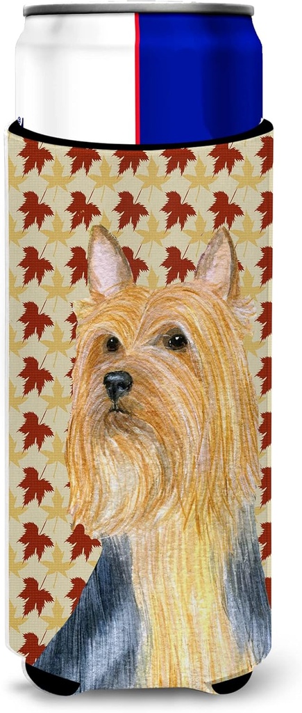 Silky Terrier Fall Leaves Portrait Ultra Beverage Insulators for slim cans