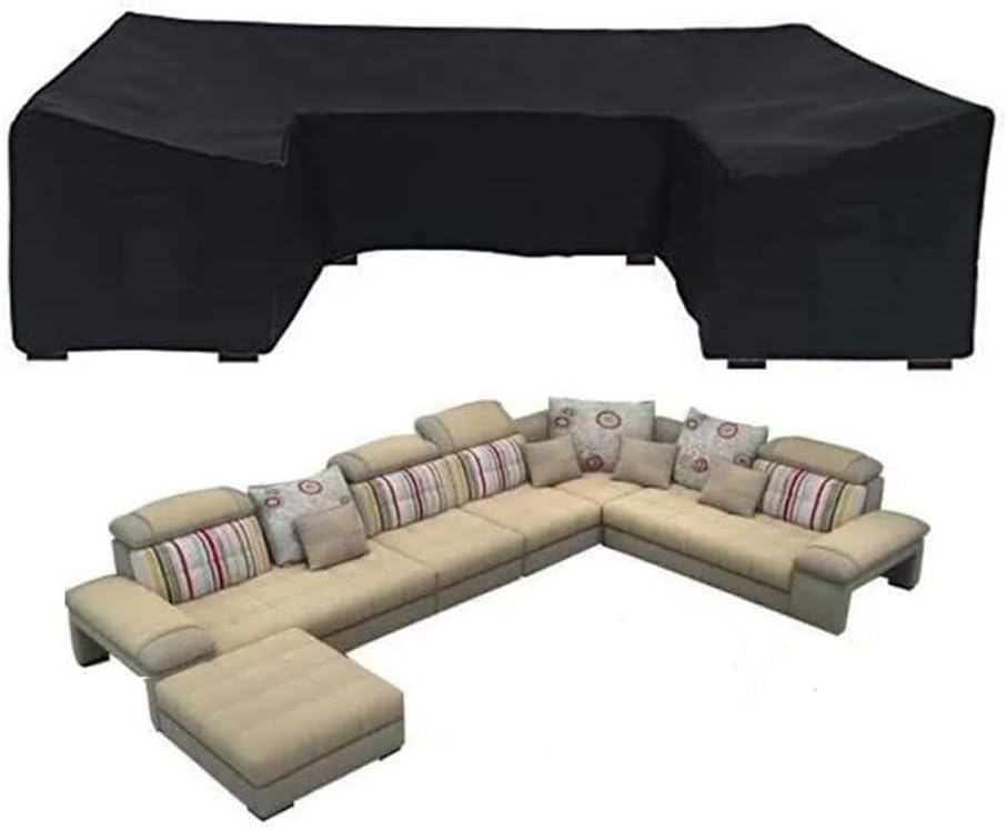 J&C Furniture Covers U- Shape Patio Sectional Covers Waterproof Outdoor Sofa Cover Garden Sofa Cover Furniture Sets protection for Outdoor Furniture Covers