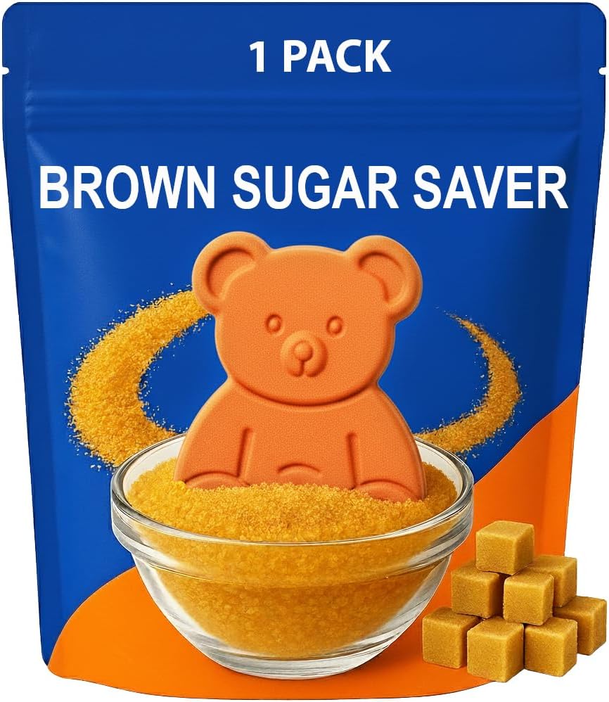 Brown Sugar Bear - Terra Cotta Brown Sugar Keeper to Maintain Food Moisture in Container, Saver for Food Storage Containers, Reusable Terracotta Discs - 1 Pack