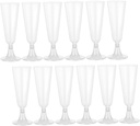 Happyyami 24Pcs Disposable Plastic Wine Glasses Fluted Cups for Cocktails Liquor Elegant Design for Parties Weddings Celebrations