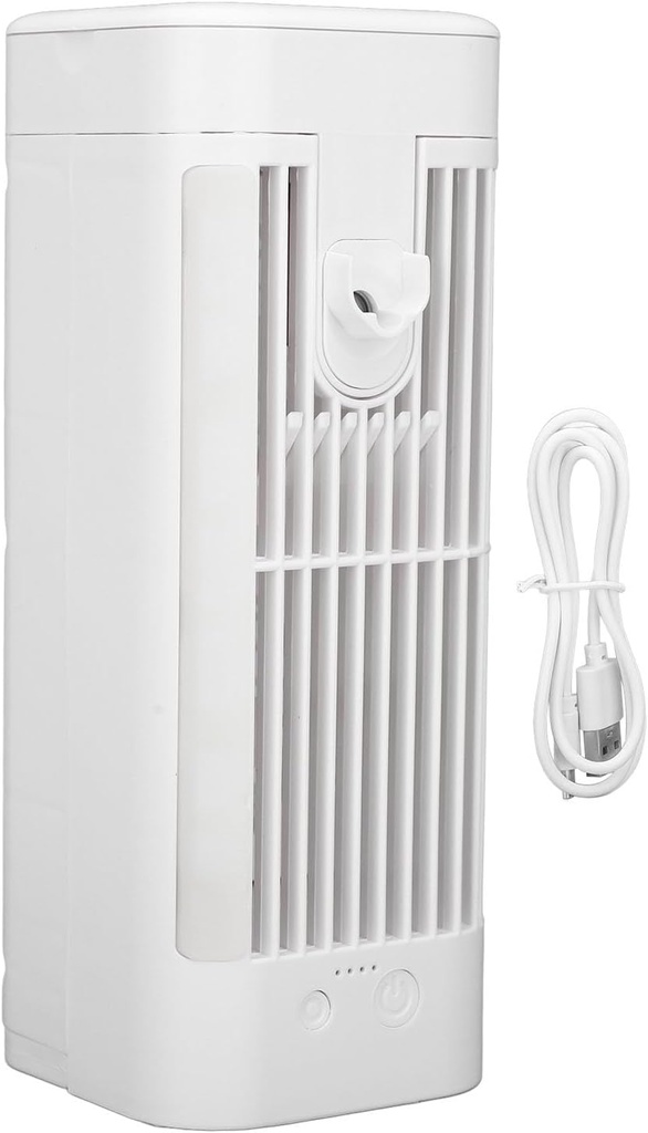 GLOGLOW Mini AC Cooling Fan, Portable Air Conditioner, 3 Speeds, 120ml, USB, Desktop, Air Cooler, Misting Fan, Light, Hook, Fast Cooling Technology