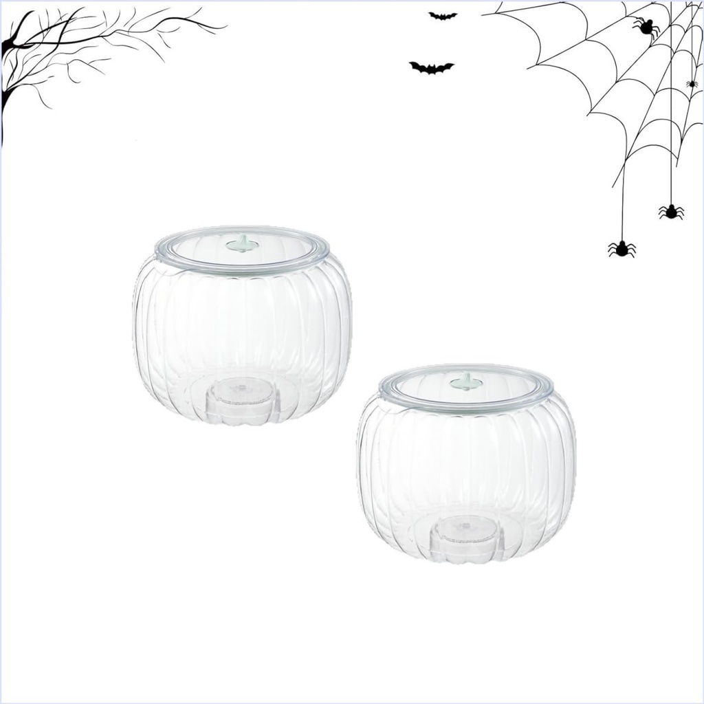 2 Pcs 70 oz Pumpkin Candy Jars with Cover Decorative Jar Vintage Halloween Decor Pumpkin Shaped Candy Bowl for Wedding Home Centerpieces Food Storage Container Organizer