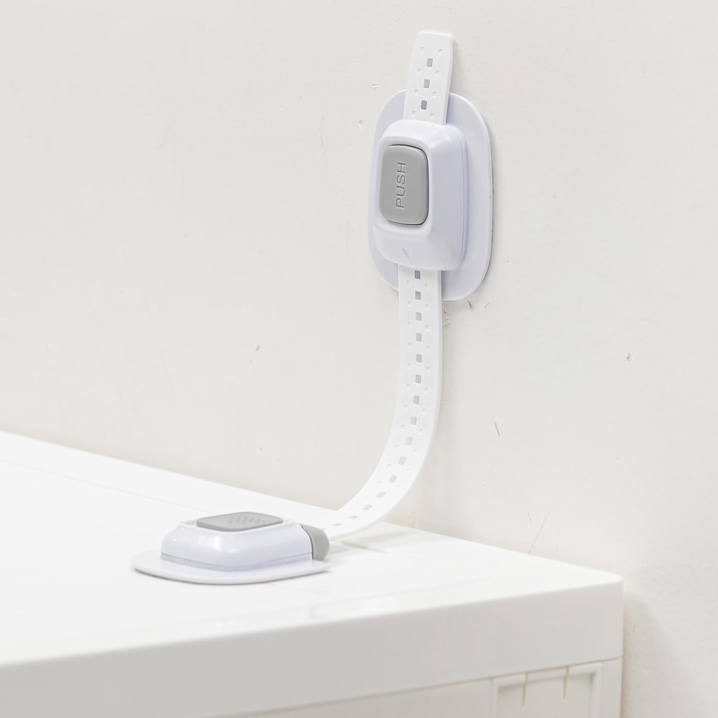 YEYA No Drill Anti tip Furniture Adjustable Straps Wall Anchors for Baby proofing with 3M Adhesive (Upgraded 2P)